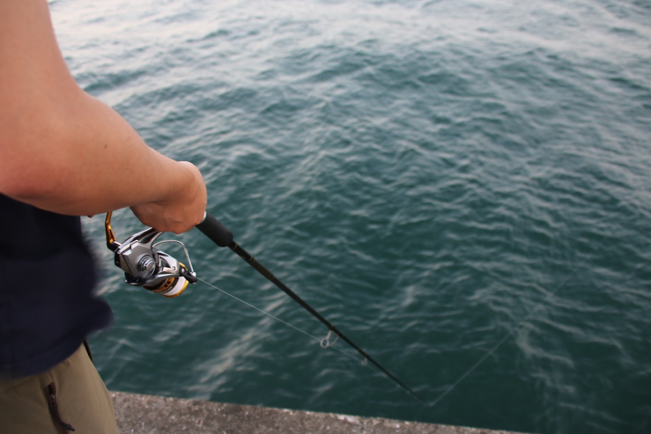 キャンプ場から歩いて10分 館山の見物堤防で釣りに挑戦 ツキイチキャンプ